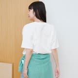 フラワーワッフル刺繍 ロゴプリントゆるTシャツ | coen【women】 | 詳細画像6