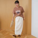 フラワーワッフル刺繍 ロゴプリントゆるTシャツ | coen【women】 | 詳細画像9