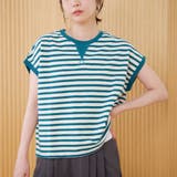 スラブボーダー フレンチスリーブTシャツ | coen【women】 | 詳細画像13 