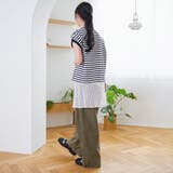 スラブボーダー フレンチスリーブTシャツ | coen【women】 | 詳細画像3 
