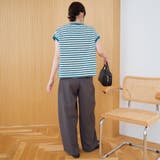 スラブボーダー フレンチスリーブTシャツ | coen【women】 | 詳細画像9 