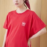 RED | 【DOMDOM（ドムドム）×coen】ワンポイント刺繍フットボールTシャツ | coen【women】