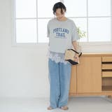 【汗染み軽減 / 接触冷感】裾レースドッキング アソートロゴプリントTシャツ | coen【women】 | 詳細画像10