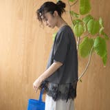 【汗染み軽減 / 接触冷感】裾レースドッキング アソートロゴプリントTシャツ | coen【women】 | 詳細画像22
