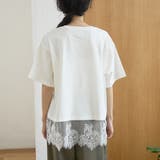 【汗染み軽減 / 接触冷感】裾レースドッキング アソートロゴプリントTシャツ | coen【women】 | 詳細画像34