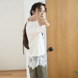 【汗染み軽減 / 接触冷感】裾レースドッキング アソートロゴプリントTシャツ | coen【women】 | 詳細画像5