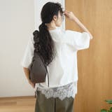 【汗染み軽減 / 接触冷感】裾レースドッキング アソートロゴプリントTシャツ | coen【women】 | 詳細画像6