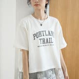 【汗染み軽減 / 接触冷感】裾レースドッキング アソートロゴプリントTシャツ | coen【women】 | 詳細画像7