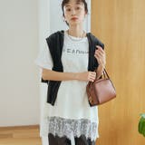 OFF WHITE | 【セットアイテム】レースキャミソールセット 半袖ロゴプリントT | coen【women】