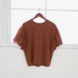MD.BROWN | カットワークレース 袖切替デザインTシャツ | coen【women】