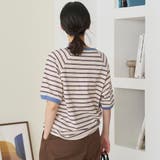 【接触冷感】マルチボーダー ラグランリンガーTシャツ | coen【women】 | 詳細画像5