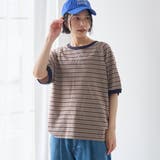 MD.GRAY | 【接触冷感】マルチボーダー ラグランリンガーTシャツ | coen【women】
