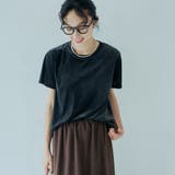 DK.GRAY | シアーベロア コンパクト半袖Tシャツ | coen【women】