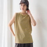 マルチボーダー ワッフルタックノースリーブトップス | coen【women】 | 詳細画像12 