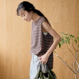 マルチボーダー ワッフルタックノースリーブトップス | coen【women】 | 詳細画像8 