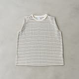 OFF WHITE | マルチボーダー ワッフルタックノースリーブトップス | coen【women】