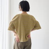 マルチボーダー 袖ギャザーフリルワッフル Tシャツ | coen【women】 | 詳細画像17