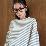 マルチボーダー 袖ギャザーフリルワッフル Tシャツ | coen【women】 | 詳細画像7