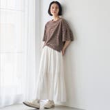 マルチボーダー 袖ギャザーフリルワッフル Tシャツ | coen【women】 | 詳細画像8