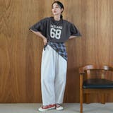 【汗染み軽減】アソートナンバリングロゴプリント オーバーサイズゆるTシャツ | coen【women】 | 詳細画像2