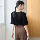 シアーメッシュ フロッキーストライプ半袖Tシャツ | coen【women】 | 詳細画像11 