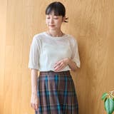 シアーメッシュ フロッキーストライプ半袖Tシャツ | coen【women】 | 詳細画像6 