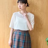 OFF WHITE | シアーメッシュ フロッキーストライプ半袖Tシャツ | coen【women】
