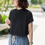 BLACK | リピT・USAコットンフレンチスリーブTシャツ（WEB限定カラー） | coen【women】