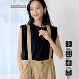 BLACK | 【WELLTECT】 USAコットンタックノースリーブTシャツ | coen【women】