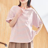 コットンレトロボーダー半袖シャツ | coen【women】 | 詳細画像1 