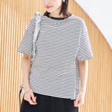 WHITE | コットンレトロボーダー半袖シャツ | coen【women】