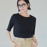 BLACK | メロークルーリブTシャツ | coen【women】