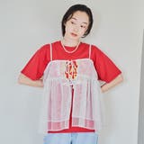 【セットアイテム】ラメチュールキャミセットロゴTシャツ | coen【women】 | 詳細画像2