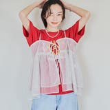 RED | 【セットアイテム】ラメチュールキャミセットロゴTシャツ | coen【women】