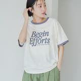 NATURAL | 発砲ロゴ アソート プリントリンガーTシャツ | coen【women】