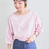 LT.PINK | シルケットミジンボーダーパフスリーブTシャツ | coen【women】