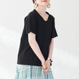 ［UVカット機能付き］USAコットンVネックTシャツ# | coen【women】 | 詳細画像25 