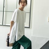 WHITE | 【WEB限定】AラインショートスリーブチュニックTシャツ | coen【women】