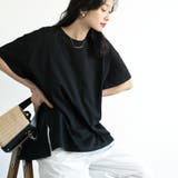 BLACK | 【WEB限定】AラインショートスリーブチュニックTシャツ | coen【women】
