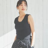 BLACK | テレコノースリーブタンクトップBasic | coen【women】