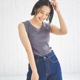 DK.GRAY | テレコノースリーブタンクトップBasic | coen【women】