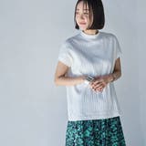 OFF WHITE | USAコットンハイネックフレンチスリーブワイドリブTシャツ | coen【women】