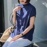 NAVY | USAコットンハイネックフレンチスリーブワイドリブTシャツ | coen【women】