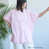 LT.PINK | YALE別注ロゴプリントビッグフットボールTシャツ | coen【women】