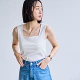 カップ付きテレコスクエアタンクトップ | coen【women】 | 詳細画像5