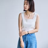 OFF WHITE | カップ付きテレコスクエアタンクトップ | coen【women】