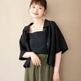 BLACK | ポコポコハーフスリーブシャツ | coen【women】