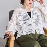 OFF WHITE | 3Dフラワーメッシュカーディガン | coen【women】