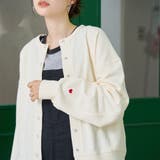 OFF WHITE | 【再入荷・新色登場】ハートモチーフ裏毛カーディガン | coen【women】