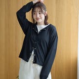 BLACK | コットンナイロンシアー コンパクトカーディガン | coen【women】